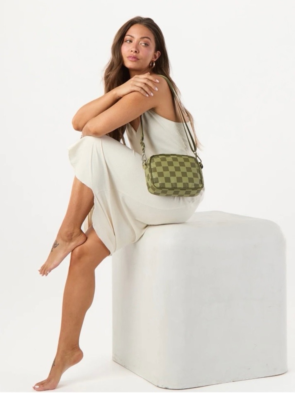 NWT ALOHA Collection Le Tour Checkmate - Limu On Olive Crossbody / Shoulder Bag